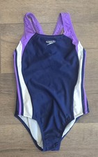 Speedo Girls' Infinity Splice One-Piece Swimsuit Purple/Blue/White, Size 10 Kız Çocuk Plaj Giyimi price