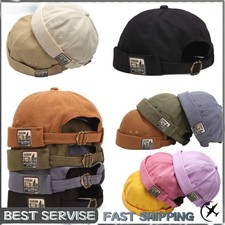K1 Brimless Docker Cap Hat Skullcap Sailor Rolled Cuff Retro Beanie Hats Adjust Erkek Şapkası price