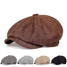 Newsboy Hat Flat Cap Driver Herringbone Tweed Plain Wool Baker Boy Classic Golf Erkek Şapkası price
