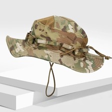 Boonie Bucket Hats Outdoor Fishing Hunting Wide Brim Mesh Camo Safari Sun Cap Erkek Şapkası price