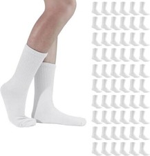 12 Pairs Men White Solid Sports Cotton Crew Socks  Athletic Work Size 9-11 10-13 Erkek Çorabı price