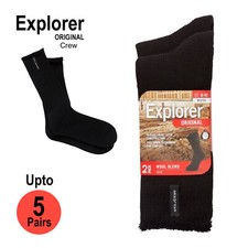 Explorer Original Mens Crew Above Ankle Thick Work Winter Wool Socks Bulk Black Erkek Çorabı price