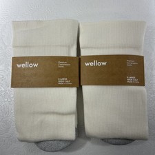 WELLOW Bamboo Blend Compression Socks Knee High 2 Pk X-LARGE 18-25 mmHg White Diz Altı Çorap / Pantolon Çorabı price