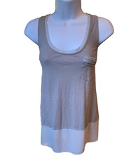 Anthropologie Tank Top Pure + Good Women's Small Two Tone Gray Fray detail EUC Tesettür Tunik price