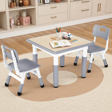 Kids Table and 2 Chairs Set Activity Table Height Adjustable Toddler Art Desk Çocuk Çalışma Masası price