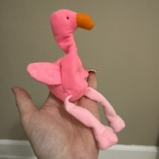 Vtg Teenie Beanie Babies Pinky Mini Plush Flamingo with Tags Bebek Beresi price