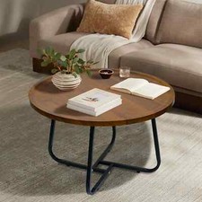 CERBIOR Vintage Modern Small Round Coffee Table Wooden Surface Top Side Table Orta Sehpa price