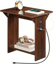 End Table with Charging Station, Foldable Narrow Side Table, Narrow Nighstand... Orta Sehpa price