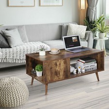 Retro Coffee Table Rectangular Open Storage Wooden Shelf Stand For Living Room Orta Sehpa price