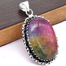 Rainbow Solar Quartz Ethnic Handmade Pendant Jewelry 0.9" P 1362 Swarovski Kolye price