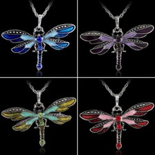 Fashion Dragonfly Animal Charm Rhinestone Crystal Pendant Necklace Women Jewelry Swarovski Kolye price