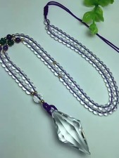 12 Sides Natural Clear Quartz point Chakra Pendulum pendant Crystal necklace Swarovski Kolye price