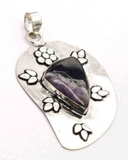 Amethyst Ethnic Handmade Pendant Jewelry 1.2" P 01 Swarovski Kolye price