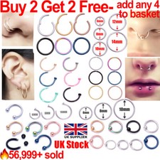 Nose Ring Nose Lip Hoop Cartilage Tragus Helix Ear Piercing Surgical Steel Rings Altın & Gümüş Piercing price