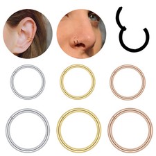 1 Pc 20g/18g/16g Stainless Steel Septum Ring Hoop Earrings Nose Piercing Jewelry Altın & Gümüş Piercing price