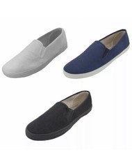 NEW Mens Canvas Sneakers Classic Deck Slip On Shoes 3 Colors, Sizes: 7-13 Erkek Günlük Ayakkabıları price