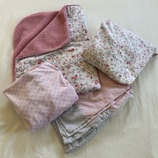 3 Piece Baby Girl Crib Bedding Set Birds Pink Lavender Floral & Carrier Cover Bebek Nevresim Takımı price
