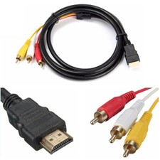 R43 HDMI on 3 RCA Cable, 150cm, Red, Yellow, Blue Av for TV, Audio & Video HDMI Kablo price