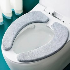 1 Pair Toilet Seat Cover Pad Soft Non Slip Warmer Seat Cushions Waterproof Gray Klozet Kapağı price