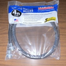 Certified Appliance Accessories 4ft Black Rubber Washing Machine Hoses Set NEW Beyaz Eşya Aksesuarları price