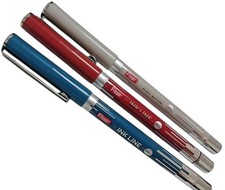 Set of 3 Flair Ink Line Blue Ball Pens New Unused School Office Writing Pens Kalem Seti price