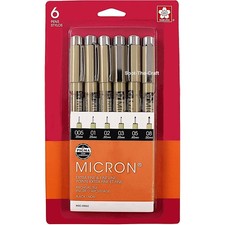 Sakura Pigma Micron Pen Set Black Size 005 01 02 03 05 and 08 30062 Kalem Seti price