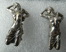Vintage Fenwick & Sailors Naked Lady Cufflinks sterling Silver Art Nouveau 24g Kol Düğmesi price