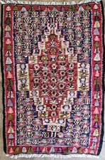Vintage Tribal Kilim Hand Knotted Intricate Colorful Wool Small Rug  28x41" Kilim price