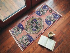 Handwoven Wool Kilim Rug, Small Vintage Turkish Oushak 1,4 x 2,8 ft Kilim price
