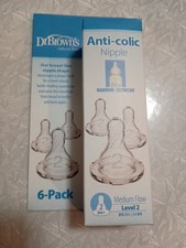 Dr Brown's Anti Colic Baby Bottle Nipple 6 Pack Narrow Level 2 Nipples Biberon Emziği price