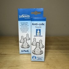 Dr Brown's Anti Colic Baby Bottle Nipple 6 Pack Narrow Level 2 Medium Flow Biberon Emziği price