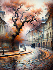 Digital Art Picture Cityscape Style Oil Background Wallpaper Interior Decor Yağlı Boya Tablo price