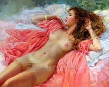 Sleeping Beauty Nudes Oil painting Wall art Decor Giclee Printed on canvas P1015 Yağlı Boya Tablo price