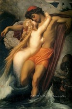 The Fisherman and the Syren Oil painting Wall art Giclee Printed on Canvas P455 Yağlı Boya Tablo price