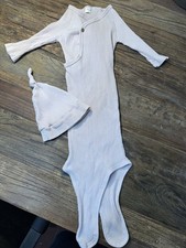 Newborn Hospital Outfit Knot Gown With Matching Hat Light Mauve Pink Bebek Hastane Çıkışı price