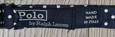 Vintage Polo Ralph Lauren Bow Tie Navy Blue /w White Polka Dots 100% Silk Papyon price