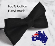 Men Women 100% Cotton Matte Black  Solid Craft Bow Tie Bowtie Wedding Party Papyon price