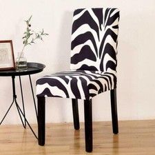 Black & White Zebra Print Pattern Dining Chair Cover Slipcover Standart Sandalye price