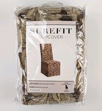 SureFit Scroll Brown Long Dining Chair Slipcover Relaxed Fit Cotton SF36211 New Standart Sandalye price