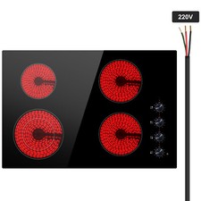 30in Built-in Electric Cooktop  4 Burners Radiant Ceramic Cooktop Knob Control Ankastre Setler price