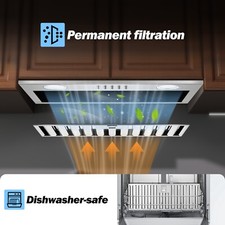 Built-In Range Hood 20 Inch Stainless Steel Kitchen Vent Ducted/Ductless 3-Speed Ankastre Setler price