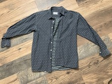 Biblo Club Vtg Men’s Shirt Size L Gray Geometric Pattern Button  Made in Italy Biblo price