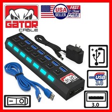 USB 3.0 Hub Charger Switch Splitter Powered AC Adapter 7 Port PC Laptop Desktop Hub & Switch price