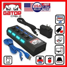 USB 3.0 HUB 4-Port Switch Splitter Charger Adapter Powered for PC Laptop Desktop Hub & Switch price