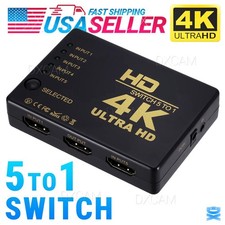 5 In 1 Out HDMI Switch 4K Splitter 5 Port Selector Switcher Hub IR Remote HDTV Hub & Switch price