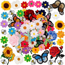 72 Pcs Embroidered Iron On Patches for Clothing, Butterfly Flower Iron On Patche Ütüler price