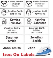 Large White Iron On Personalised Name Clothing Labels / Tags (47*15mm) Ütüler price