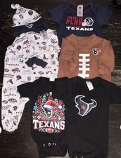 NFL Houston Texans Baby Bodysuit Set 0-3 to 12Month 5 Piece Cotton Blend Graphic Bebek Zıbın Seti price