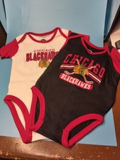 Chicago Blackhawks Baby Bodysuit Set 12M NHL Official Infant jumpsuit Red Black Bebek Zıbın Seti price