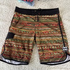 Billabong PLATINUM X STRETCH Board Shorts RASTA ONE LOVE HEMP FRIENDSHIP EUC, 32 Erkek Plaj Giyimi price